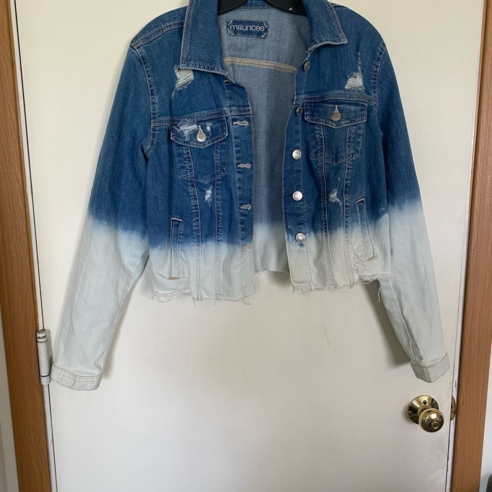 Maurice’s large cropped ombré jean jacket